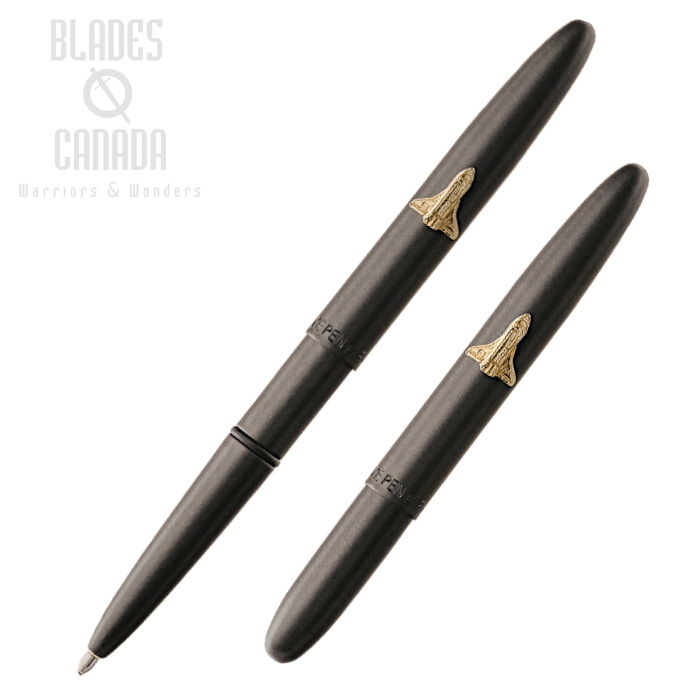 Fisher Space Pen Bullet Pen, Matte Black with Shuttle Emblem, FP600BSH